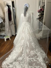 C2023-LS50M - modest long sleeve ball gown wedding dress with collar