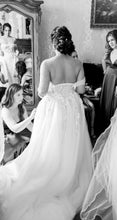 C2023-OSa77g - off the shoulder sheath style wedding gown with detachable over skirt