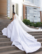 C2023-BG20R - beaded v-back sleeveless formal ball gown wedding dress