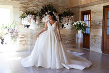 C2023-SV803 - sleeveless a-line wedding gown for plus size w v-neck