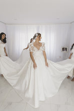 C2023-SS351 - short sleeve a-line wedding ball gown
