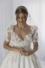 C2023-SS351 - short sleeve a-line wedding ball gown