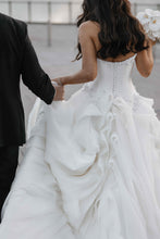 C2024-BG93 - strapless ball gown wedding dress w/pearl and crystal beading