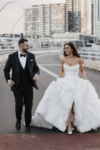 C2024-BG93 - vestido de novia sin tirantes con perlas y pedrería de cristal