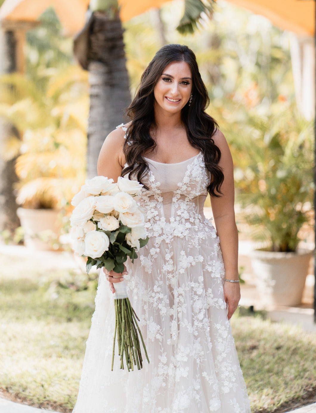 C2024-PS441 - plus size a-line wedding gown with shoulder straps and scoop neck bustline