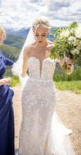C2024-SL76 - sweetheart strapless lace wedding gown