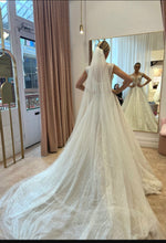 C2024-AB22 - short cap sleeve a-line wedding ball gown dress