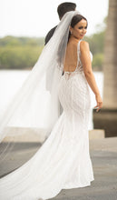 C2024-FB202 - beaded fitted wedding gown with small shoulder straps