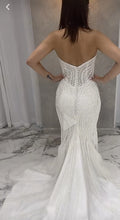 C2024-S313 - corset style strapless beaded wedding gown