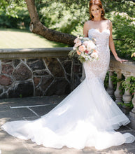 C2024-FF717 - sweetheart embroidered fit-to-flare wedding gown with spaghetti straps