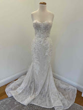 C2024-NB-Olga - strapless sweetheart lace wedding gown with chapel train