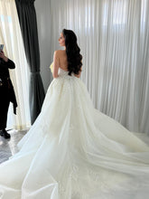 C2024-SK44 - halter style wedding ball gown with deep v-neck bust line