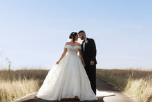 C2024-NAL 812 - Off the Shoulder Plus Size Wedding Ball Gown