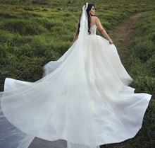 C2024-NAL933 - strapless crystal beaded wedding dress with detachable ball gown overskirt