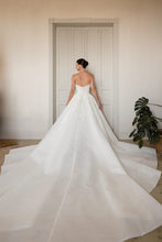 C2024-SBG1199 - strapless ball gown wedding dress with pearl beaded lace embellishments