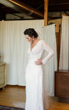 C2024-LH772 - beaded lace v-neck wedding gown