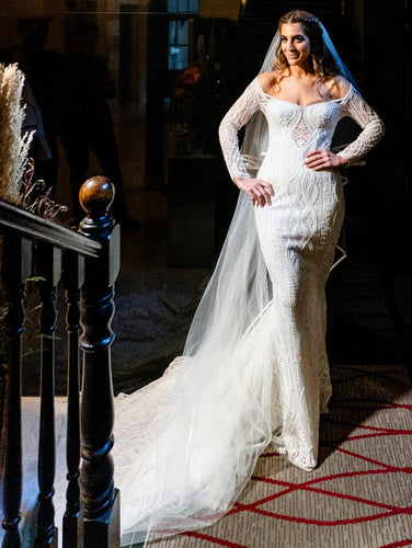 C2024-P787 - couture long sleeve wedding gown