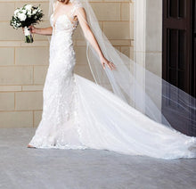 C2024-BP284 - cap sleeve illusion neckline lace wedding gown