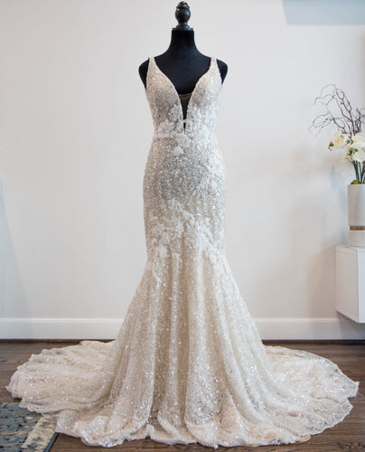 C2024-VH529 - sleeveless fit-to-flare wedding gown