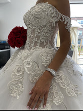 C2024-BG814 - draped off the shoulder wedding ball gown