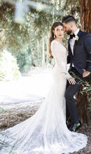 C2024-LS48 - Recreation of beaded Long Sleeve v-neck wedding gown