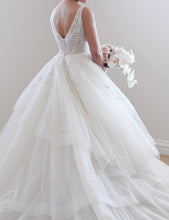 C2024-BG73V - sleeveless v-neck wedding ball gown with embossed embroidery beading