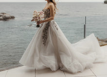 C2024-SBG49 - strapless sweetheart wedding gown with 3D beaded embroidery