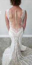 C2024-VS78 - Sleeveless sexy lace wedding dress with deep v-bust line and sheer back and panels