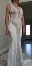 C2024-VS78 - Sleeveless sexy lace wedding dress with deep v-bust line and sheer back and panels