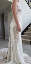 C2024-VS78 - Sleeveless sexy lace wedding dress with deep v-bust line and sheer back and panels