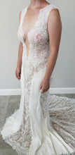 C2024-VS78 - Sleeveless sexy lace wedding dress with deep v-bust line and sheer back and panels