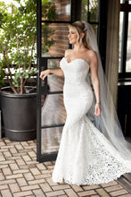 C2025-ML213 - strapless fit-and-flare lace wedding gown