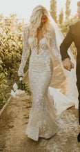 C2025-BB715 - long sleeve embroidered wedding gown