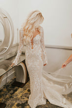 C2025-BB715 - long sleeve embroidered wedding gown