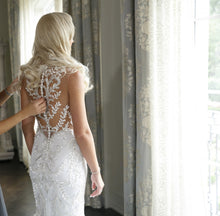 C2025-TW441 -  sheer back sleeveless beaded wedding gown