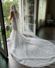 C2025-TW441 -  sheer back sleeveless beaded wedding gown