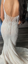 C2024-PC88 - backless beaded fit-to-flare wedding gown with open bust line