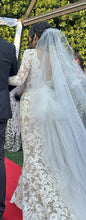 C2024-LS525 - Long Sleeve Lace Wedding Gown with Scalloped V-Neck Bust Line