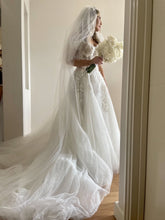 C2023-AL226 - off the shoulder a-line beaded lace & embroidery wedding gown