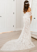 C2024-GL - strapless off the shoulder lace wedding gown