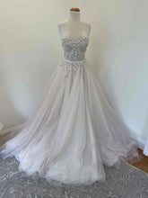 C2024-BG91p - strapless a-line ball gown wedding dress with 3D embellished embroidery