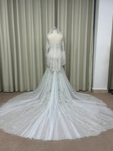 C2024-Tinsley - beaded fit-to-flare strapless wedding gown w/ veil