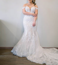 C2023-EPS off the shoulder plus size beaded wedding gown