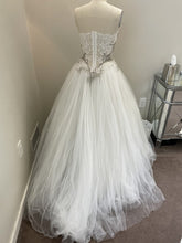 C2023-SBG7 - encrusted beaded lace strapless sweetheart organza ball gown wedding dress