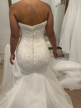 C2023-SP775 strapless fit-and-flare pearl embroidered wedding gown