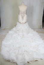 C2022-AurielJ - Strapless plus size fit-to-flare wedding gown with bling.
