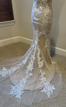 C2023-Abshire - sleeveless illusion neckline wedding gown with beaded embroidery and lace details