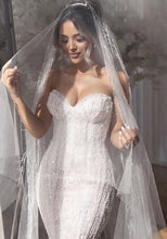 C2024-SSB619 - strapless beaded wedding gown with sweetheart bustline