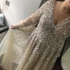 C2023-SPS91 v-neck long sleeve plus size sequin formal evening gown wedding dress