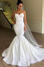 C2022-ms55 - Fit-and-Flare lace wedding gown with spaghetti straps